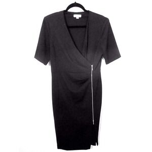 Calvin‎ Klein Dress Size 10 Black  Wrap Zipper Sheath